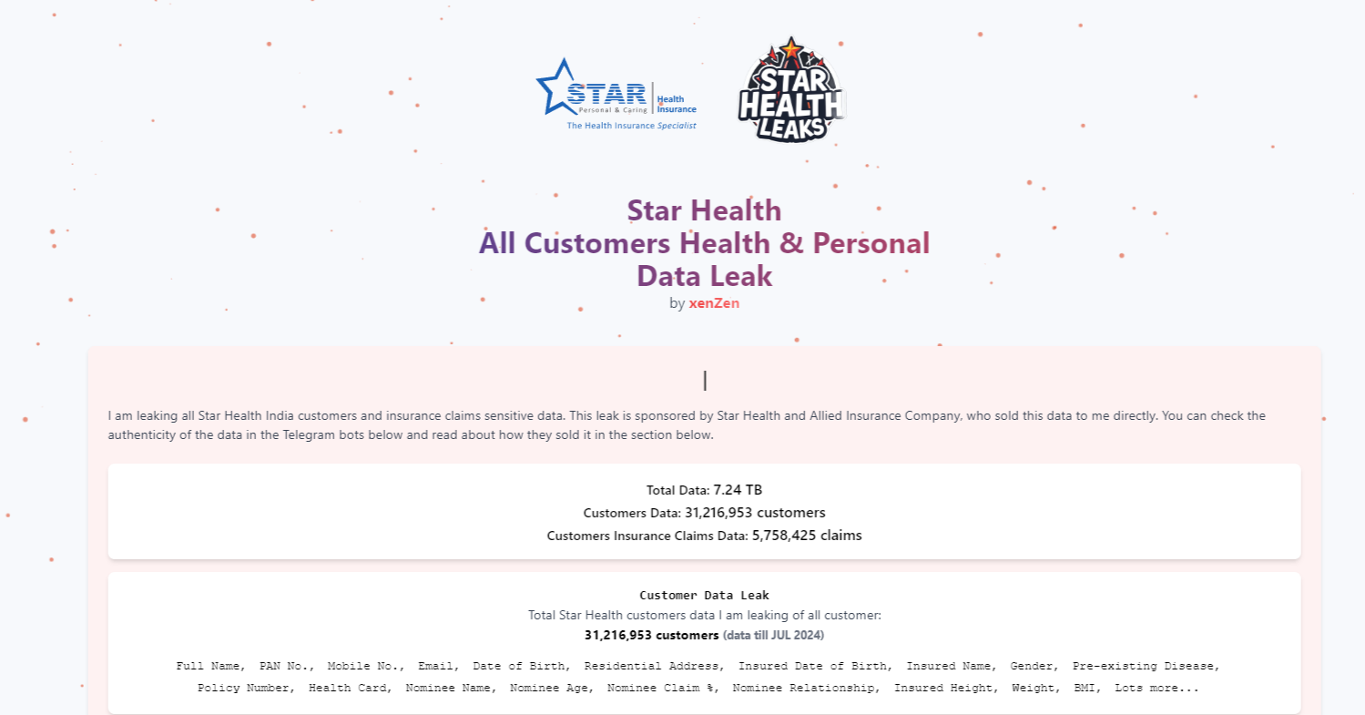 star health data leak