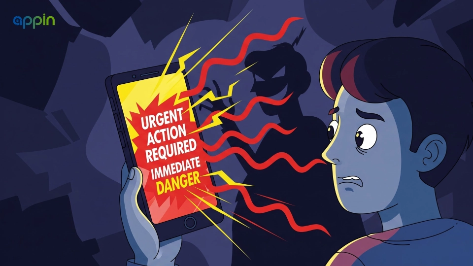 How does urgent or threatening language trick students