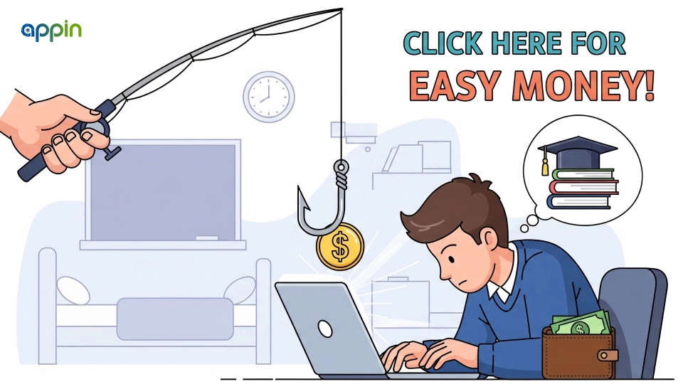 What makes students easy targets for phishing scams