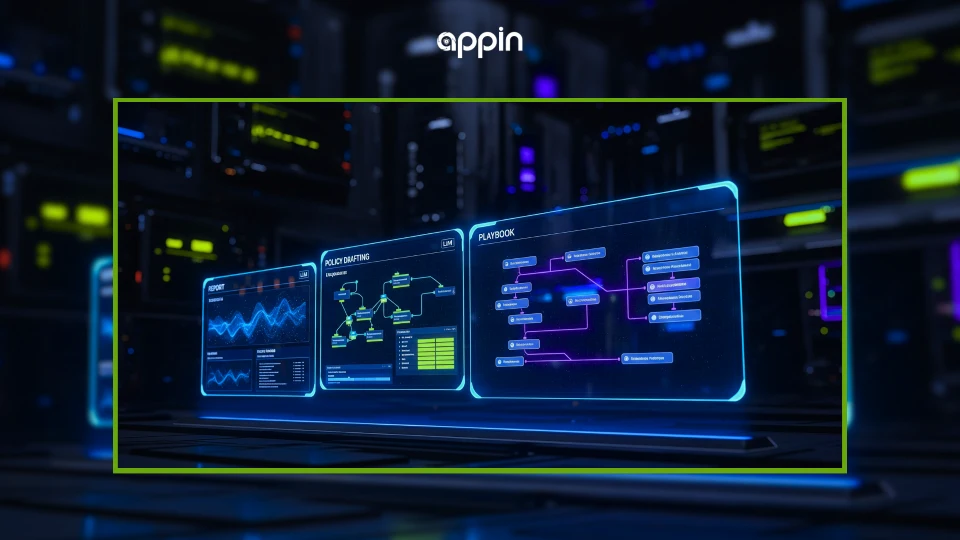 LLM workflows for reporting, policy drafting and playbooks 