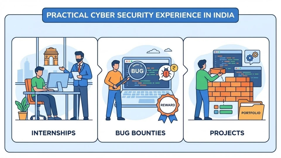 How to get practical experience: internships, bug bounties, and projects?