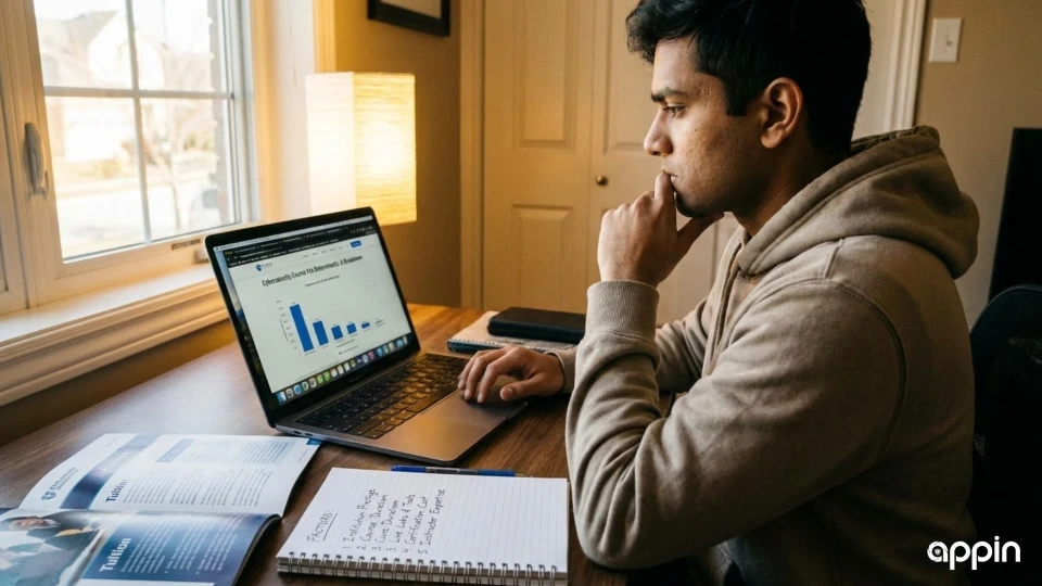 What factors determine cyber security course fees?