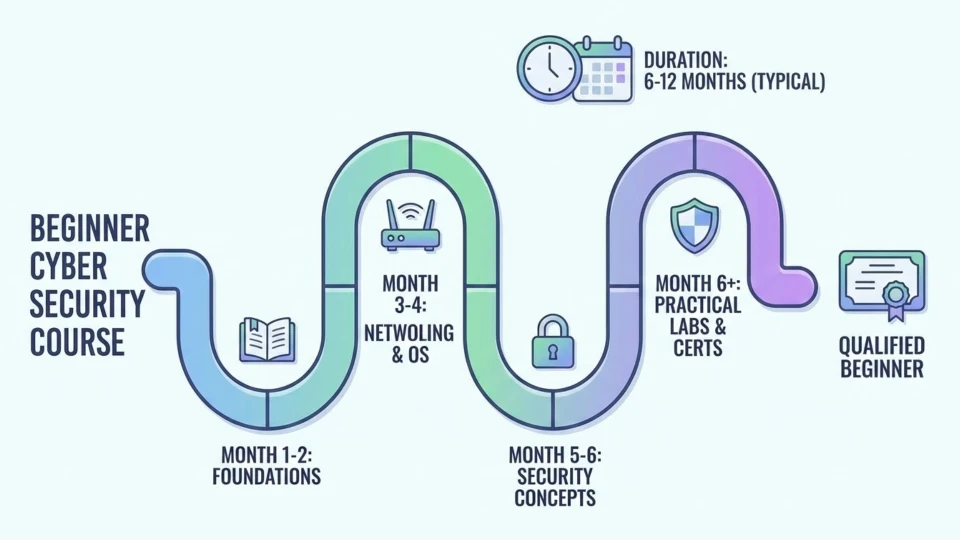 How long does a typical beginner cyber security course take?