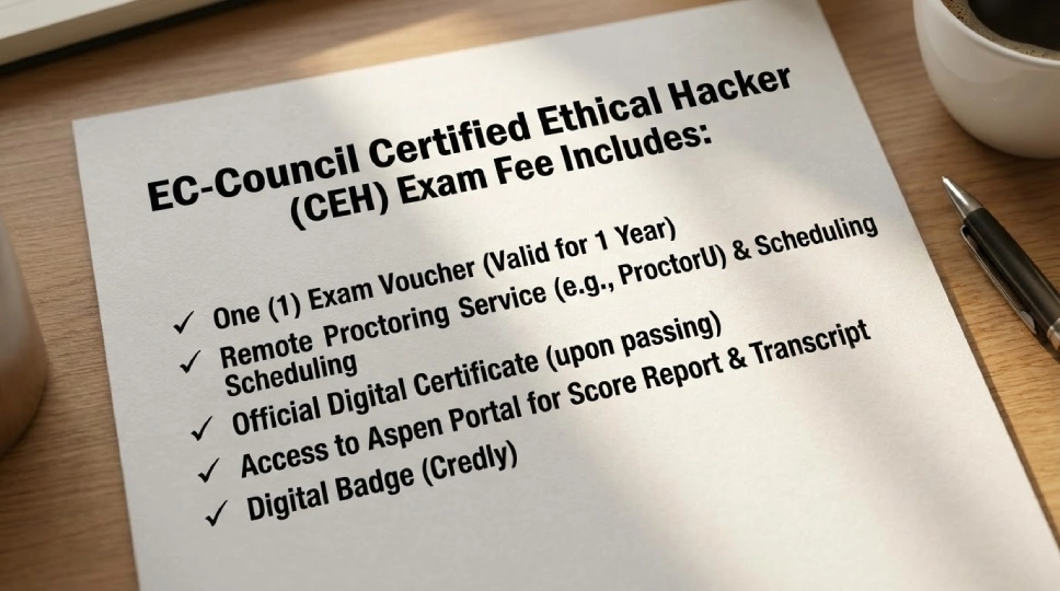 What does the CEH exam fee actually include?