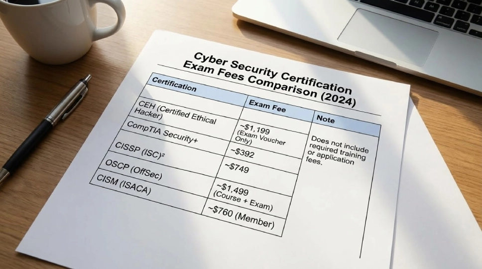 How do CEH exam fees compare with other cyber security certifications?