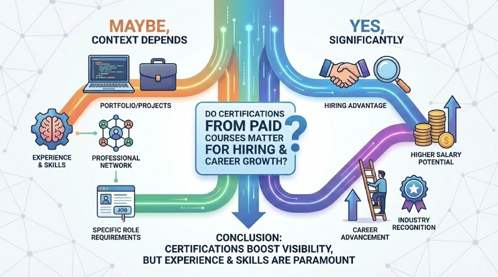 Do certifications from paid courses matter for hiring and career growth?